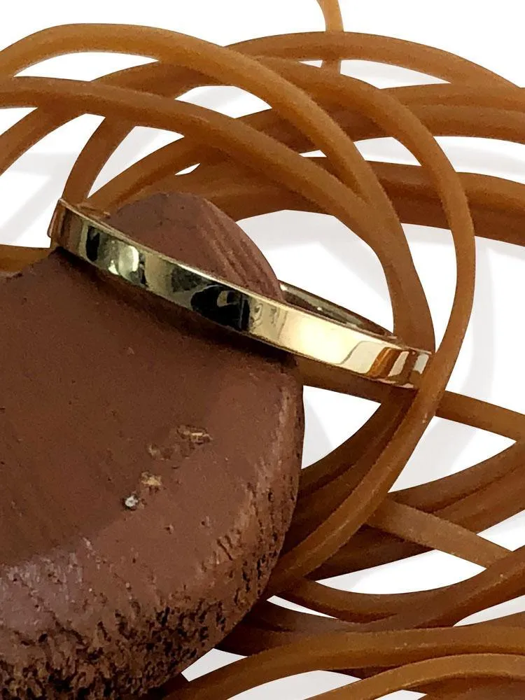 2 carat Engagement ring with band 2 mm shank 14K Yellow Gold