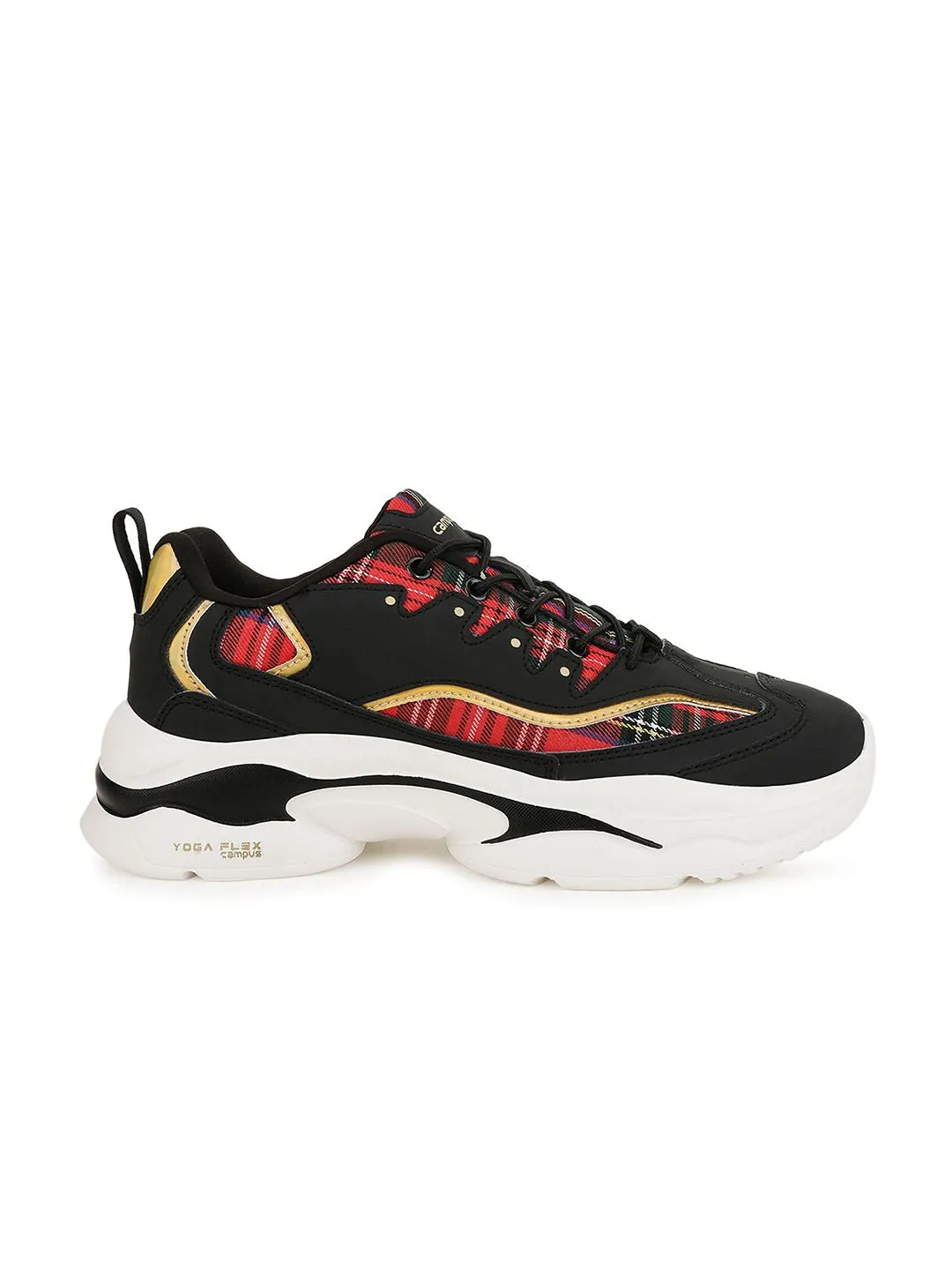 Campus Women Black Mesh Running Shoes