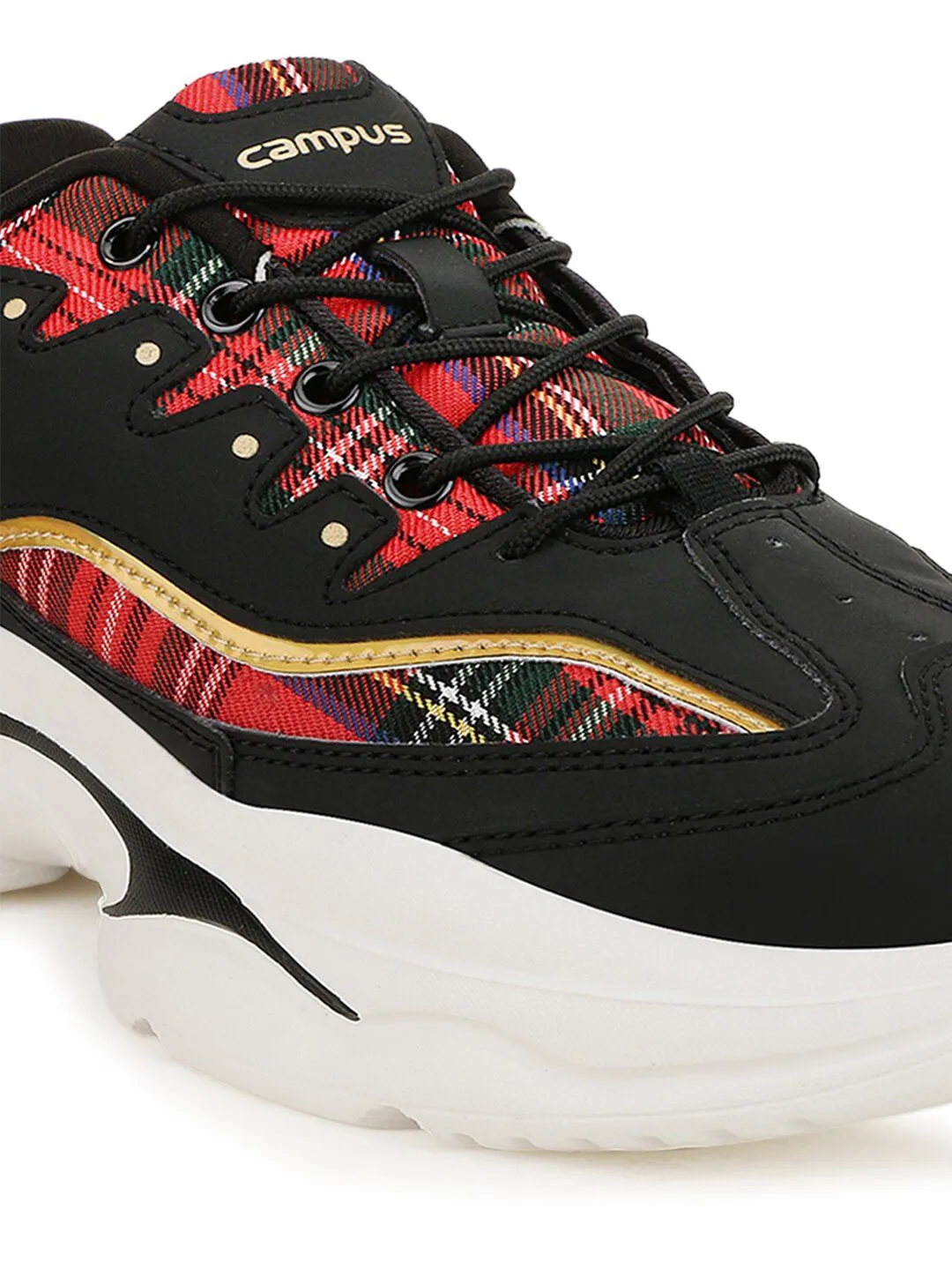 Campus Women Black Mesh Running Shoes