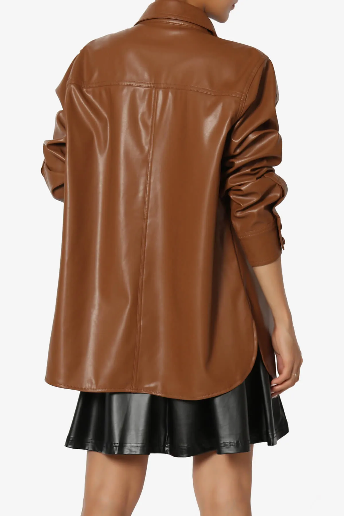 Denvor Faux Leather Shirt Jacket