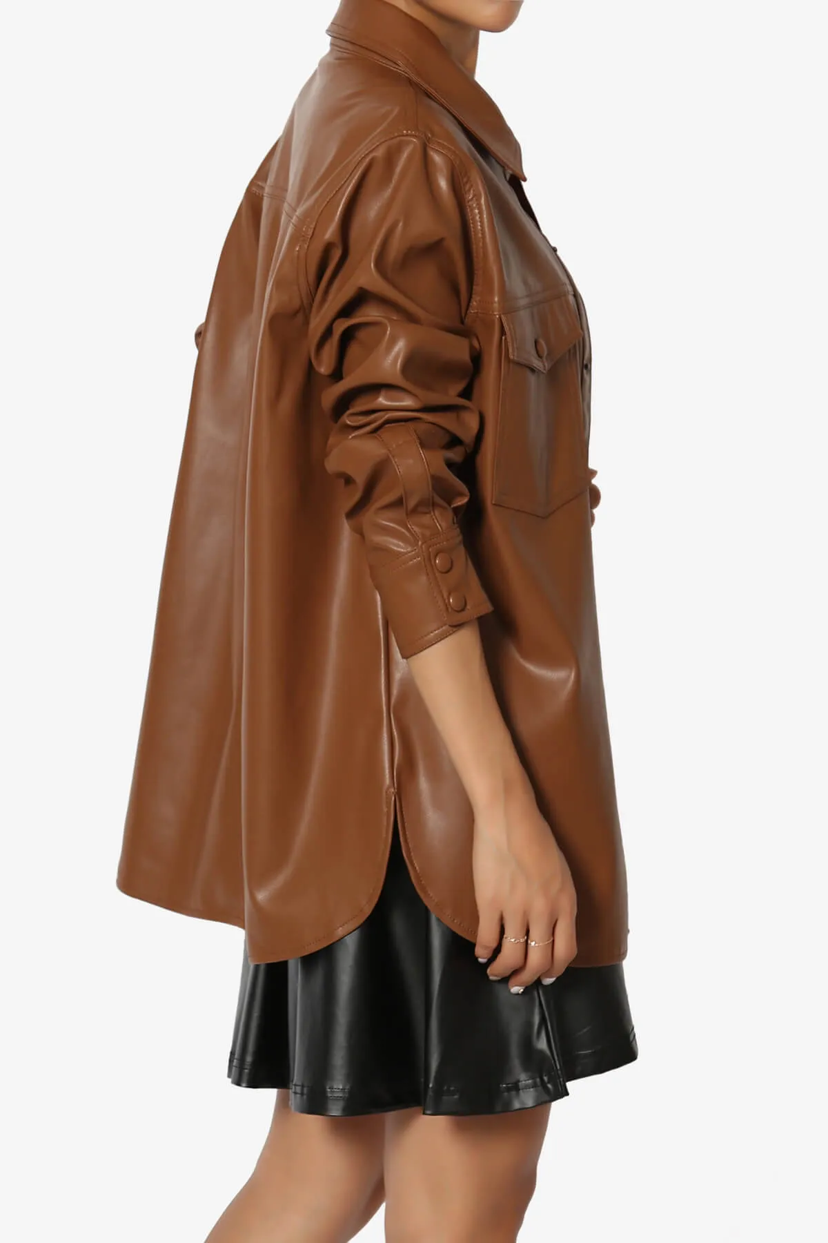 Denvor Faux Leather Shirt Jacket