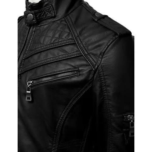Men faux Leather jacket T11