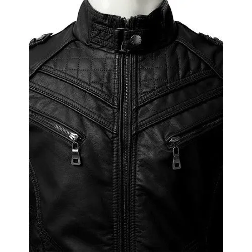 Men faux Leather jacket T11