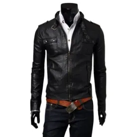 Men faux Leather jacket T4