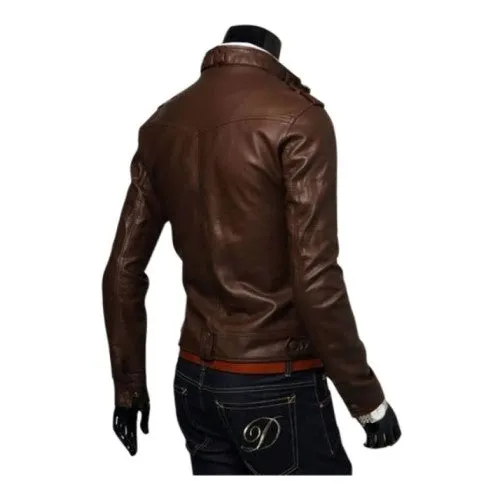Men faux Leather jacket T4