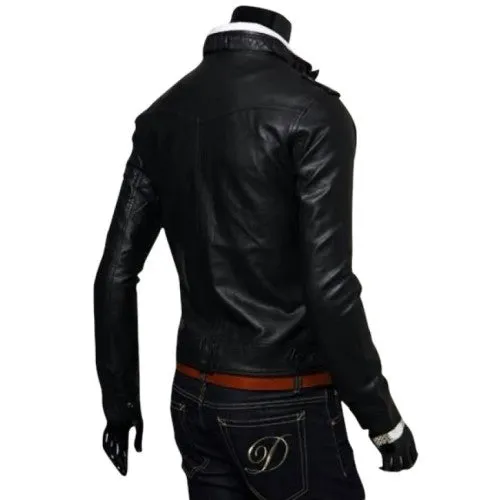 Men faux Leather jacket T4