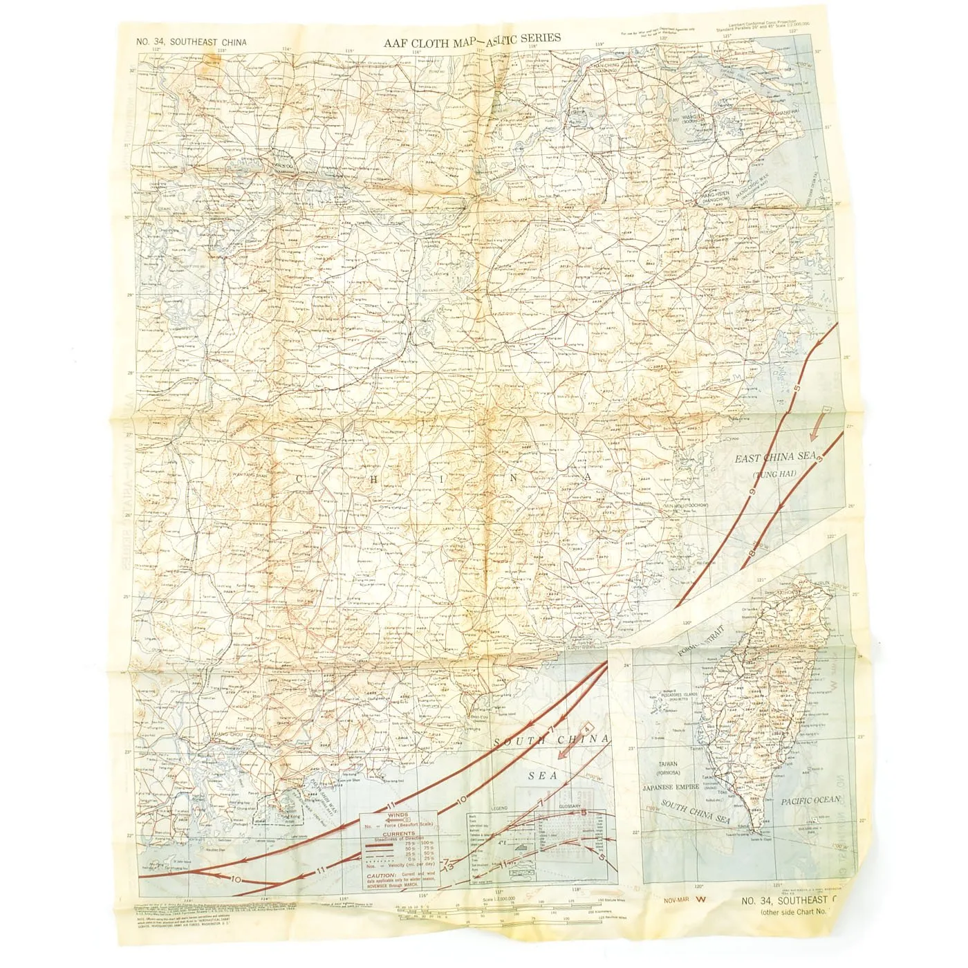 Original U.S. WWII USAAF Named Pacific Theater Blood Chit, Silk Map, Photo and Personal Memento Set