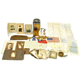 Original U.S. WWII USAAF Named Pacific Theater Blood Chit, Silk Map, Photo and Personal Memento Set
