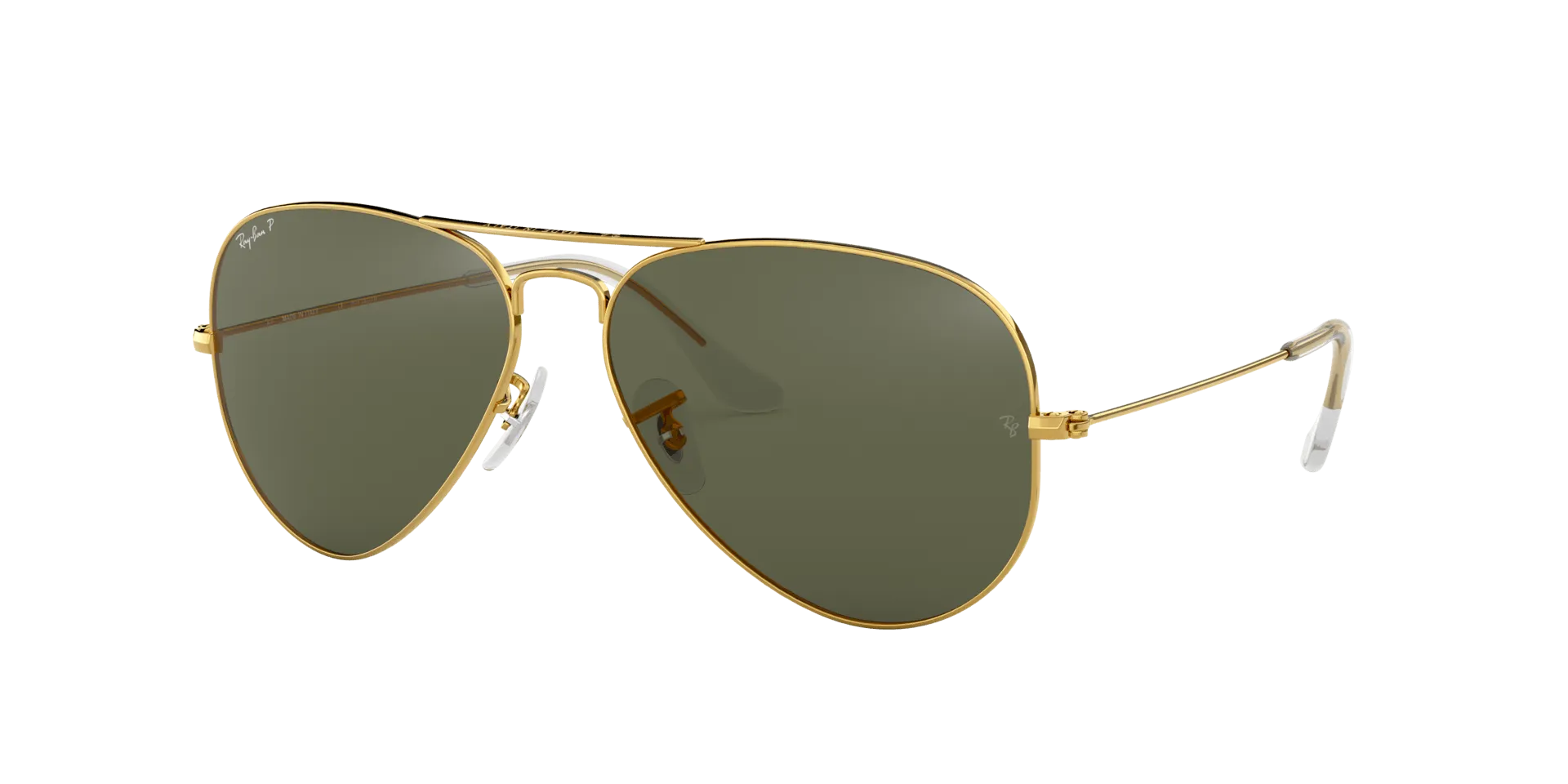 RAY BAN AVIATOR LARGE METAL GOLD | GREEN CLASSIC G-15 POLARIZED