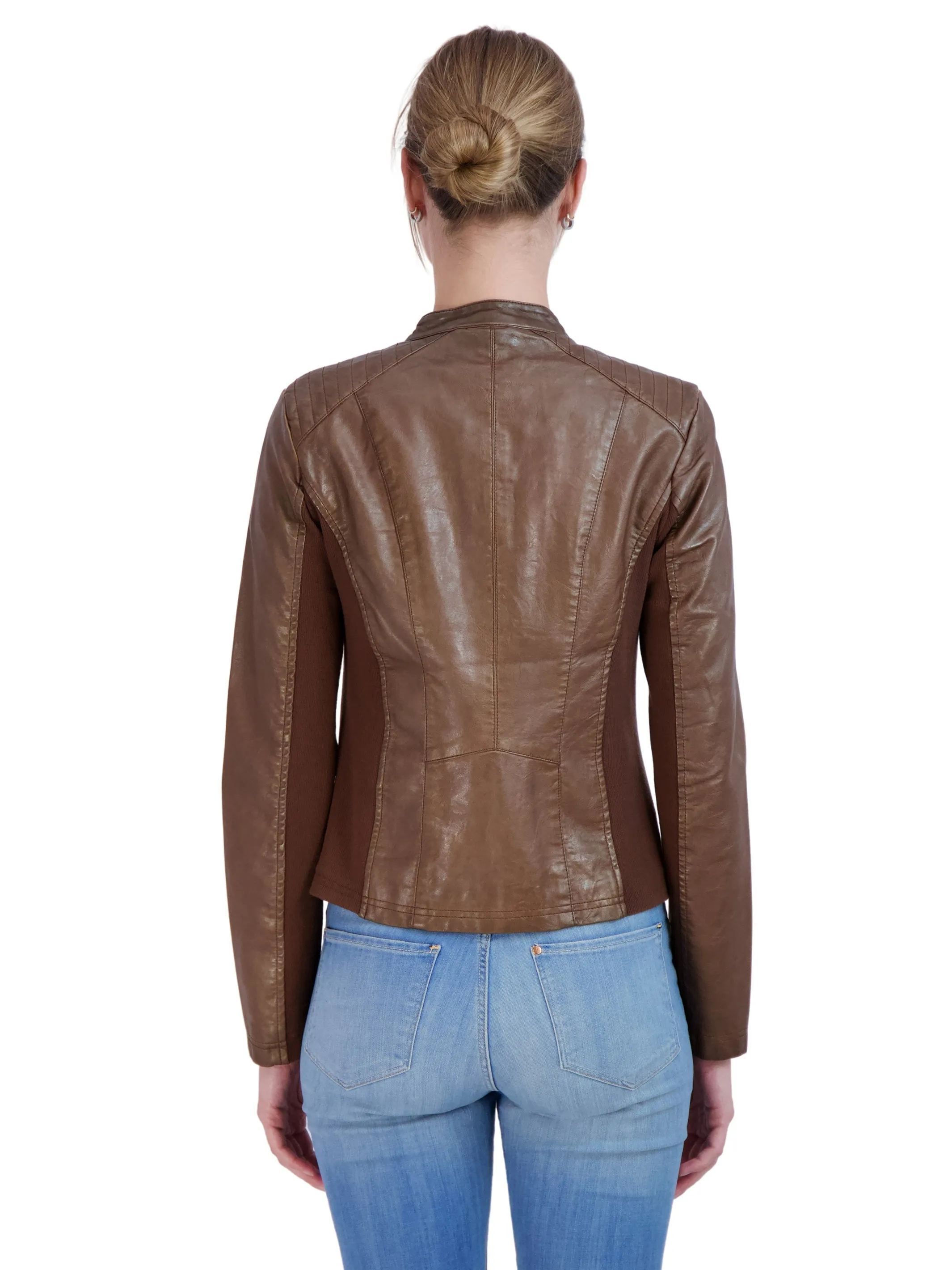 Sebby Collection Women's Faux Leather Jacket